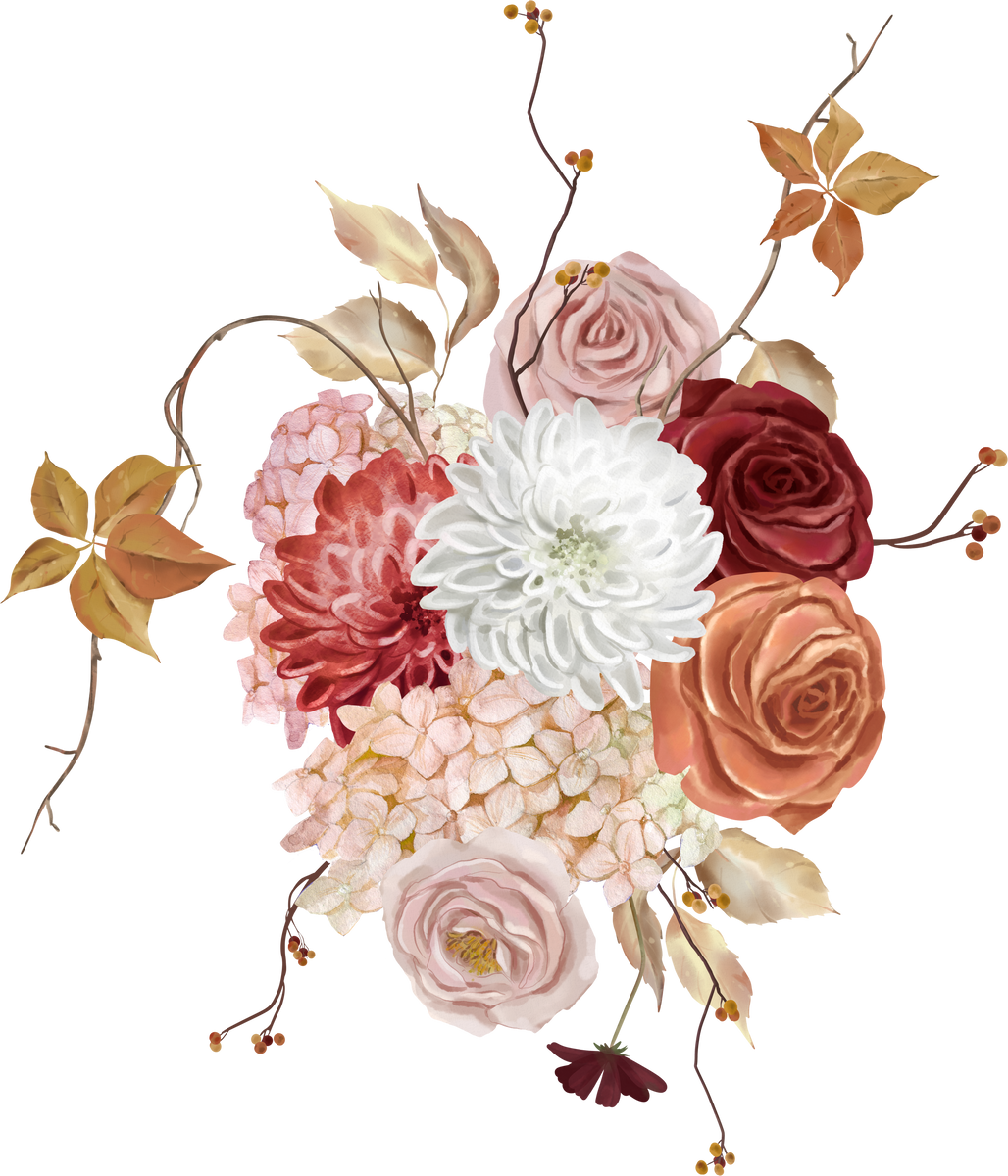 Watercolor fall bouquet