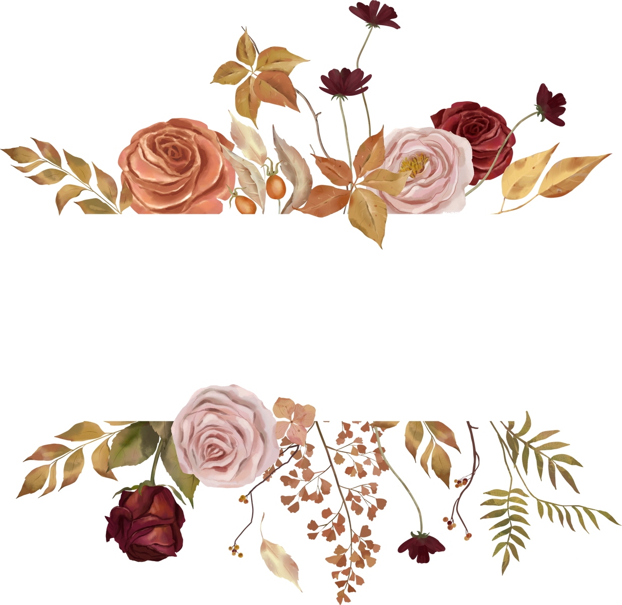 Watercolor fall frame